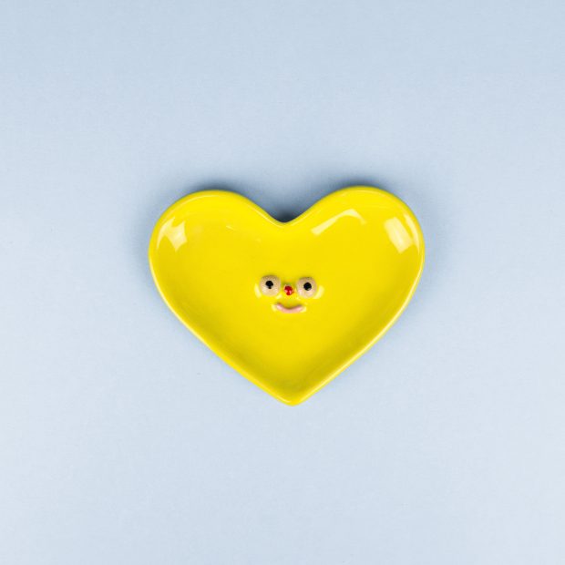 Talerz SERCE (żółty) 8cm